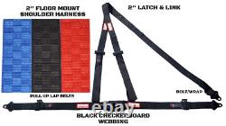 2 Inch Racing Harness Floor Mount 3 Point Y Seat Belt Black Checkerboard