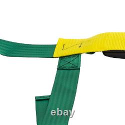 2 Pcs Universal 4 Point 2 Safety Harness Green Racing Seat Belt Kit