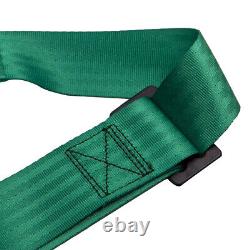 2 Sets Universal 4 Point 2 Strap Safety Harness Racing Seat Belt Mounting Green