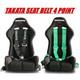 2 TAKATA BLACK 4 Point Snap-On 3 With Camlock Racing Seat Belt Harness UNIVERSA