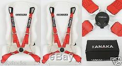 2 Tanaka Red 4 Point Camlock Quick Release Racing Seat Belt Harness Fit Vw