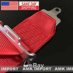 2 X AMK Racing Harness 5 Point 3 Inch Metal Camlock Heavy Duty Seatbelt Red