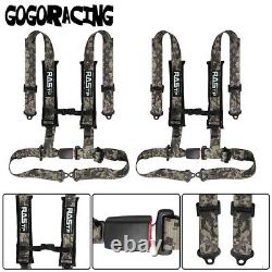 2 X Camo Camouflage Racing Seat Belts 4 Point Safety Harness For ATV UTV Go-Kart