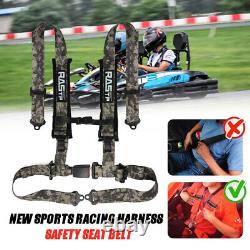 2 X Camo Camouflage Racing Seat Belts 4 Point Safety Harness For ATV UTV Go-Kart