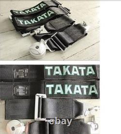 2 X Takata Black RACE 4 Point 3 Racing Seat Belt Harness Camlock Quick DHL