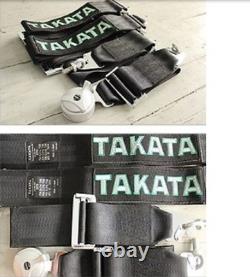 2 X Takata Black RACE 4 Point 3 Racing Seat Belt Harness Camlock Quick Release
