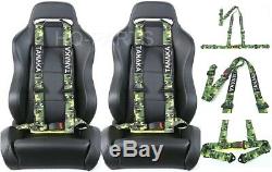 2 X Tanaka Buggy Series Universal Camouflage 3 Point Buckle Seat Belt Harness