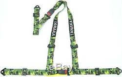 2 X Tanaka Buggy Series Universal Camouflage 3 Point Buckle Seat Belt Harness