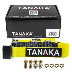 2 X Tanaka Universal Yellow 4 Point Ez Release Buckle Racing Seat Belt Harness