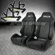2 X Type-r Fully Reclinable Black Suede Racing Seats+sliders+4-pt Harness Belts