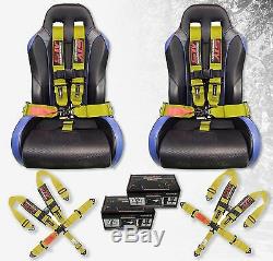 2 x STV Motorsports Racing Seat Belt Harness 5 Point 3 Polaris RZR (YELLOW)
