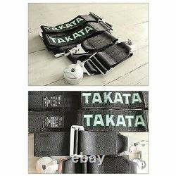 2 x Seat Belt Harness TAKATA BLACK 4 Point Snap-On 3 With Camlock Racing DHL
