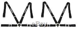 2 x Tanaka Black 4-point Camlock Racing Harness Seat Belt with FREE shoulder strap