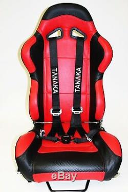 2 x Tanaka Black 4-point Camlock Racing Harness Seat Belt with FREE shoulder strap