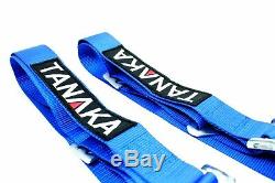 2 x Tanaka Blue 4-point Camlock Racing Harness Seat Belt with FREE shoulder strap