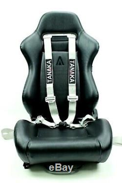 2 x Tanaka Grey 4-point Camlock Racing Harness Seat Belt with FREE shoulder strap