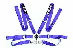 2 x Tanaka Purple 4-point Camlock Racing Harness Seat Belt withFREE shoulder strap