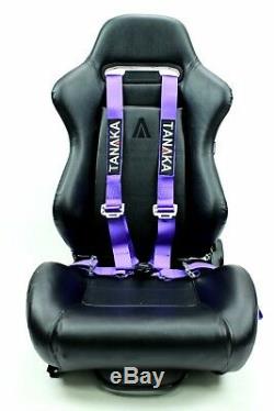 2 x Tanaka Purple 4-point Camlock Racing Harness Seat Belt withFREE shoulder strap
