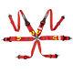 2inch+3inch 6 Point Racing Harness+2 Shoulder +2 Lap Racing Belts Seat Belt Red