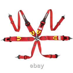 2inch+3inch 6 Point Racing Harness+2 Shoulder +2 Lap Racing Belts Seat Belt Red