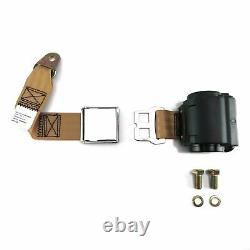 2pt Camel Airplane Buckle Retractable Lap Seat Belt withPlate Hardware
