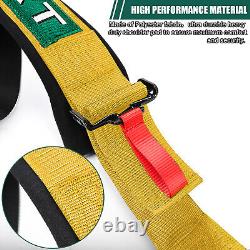 2x 5Point Racing Seat Belt Harness Snap-On With Camlock Yellow Universal ATV UTV