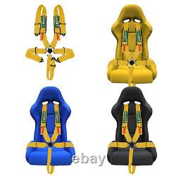 2x 5Point Racing Seat Belt Harness Snap-On With Camlock Yellow Universal ATV UTV