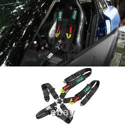 2x 5 Point Cam Lock Racing Harness Seat Belts For Can-Am Polaris ATV Kart Black