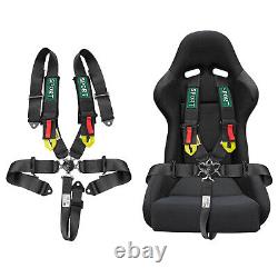 2x 5 Point Cam Lock Racing Harness Seat Belts For Can-Am Polaris ATV Kart Black