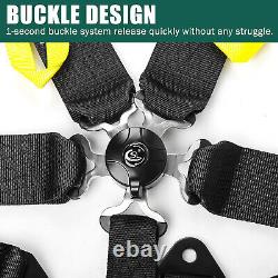 2x 5 Point Cam Lock Racing Harness Seat Belts For Can-Am Polaris ATV Kart Black