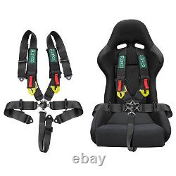 2x 5 Point Cam Lock Racing Harness Seat Belts For Can-Am Polaris ATV Kart Black