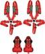 2x 5 Point Racing Harness Camlock Quick Release Safety Seat Belt Black/Red ATV