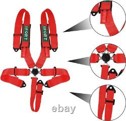 2x 5 Point Racing Harness Camlock Quick Release Safety Seat Belt Black/Red ATV