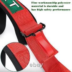 2x 5 Point Racing Harness Camlock Quick Release Safety Seat Belt Black/Red ATV
