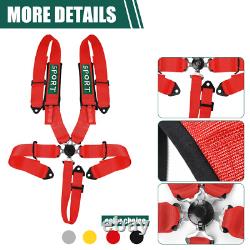 2x 5 Point Racing Harness Camlock Quick Release Safety Seat Belt Black/Red ATV