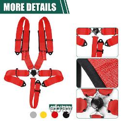 2x 5 Point Racing Seat Belt Harness Cam-Lock Red For ATV UTV Can-Am Polaris RZR