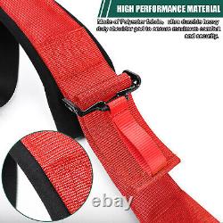 2x 5 Point Racing Seat Belt Harness Cam-Lock Red For ATV UTV Can-Am Polaris RZR