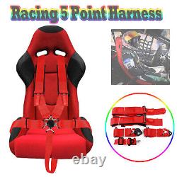 2x 5 Point Racing Seat Belt Harness Cam-Lock Red For ATV UTV Can-Am Polaris RZR