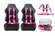 2x Aniki Pink 4 Point Aircraft Buckle Race Seat Belt Harness Ultra Shoulder Pad