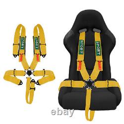 2x Assault Racing 5 Point Safety Quick Release Harness Seat Belt ATV UTV Yellow