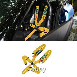 2x Assault Racing 5 Point Safety Quick Release Harness Seat Belt ATV UTV Yellow