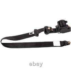 2x Black 3 Point Harness Safety Belt Seat Belt Retractable Universal