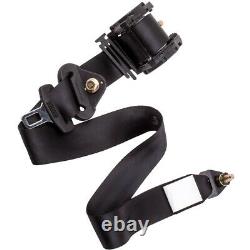 2x Black 3 Point Harness Safety Belt Seat Belt Retractable Universal