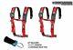 2x Pro Armor 2 4pt Harness Seat Belt wSewn Pads RED For Polaris Can-Am Kawasaki