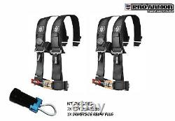 2x Pro Armor 2 4pt Harness Seat Belt withSewn Pads BLACK For Polaris Can-Am