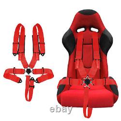 2x Red 5 Point Harness Safety Seat Belt Shoulder Pad Cam Lock ATV UTV Motorcycle