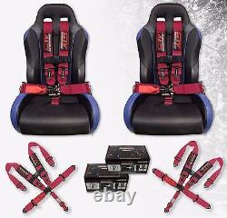2x STV Motorsports Universal PINK 5 Point Quick Release Racing Seat Belt Harness