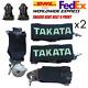 2x TAKATA 4 Point Snap-On 3 W Camlock Racing Seat Belt Harness Universal Black