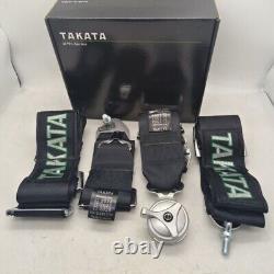 2x TAKATA 4 Point Snap-On 3 W Camlock Racing Seat Belt Harness Universal Black