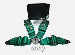 2x Takata 4 Point Snap-On 3 w Camlock Racing Seat Belt Harness Green Expedite